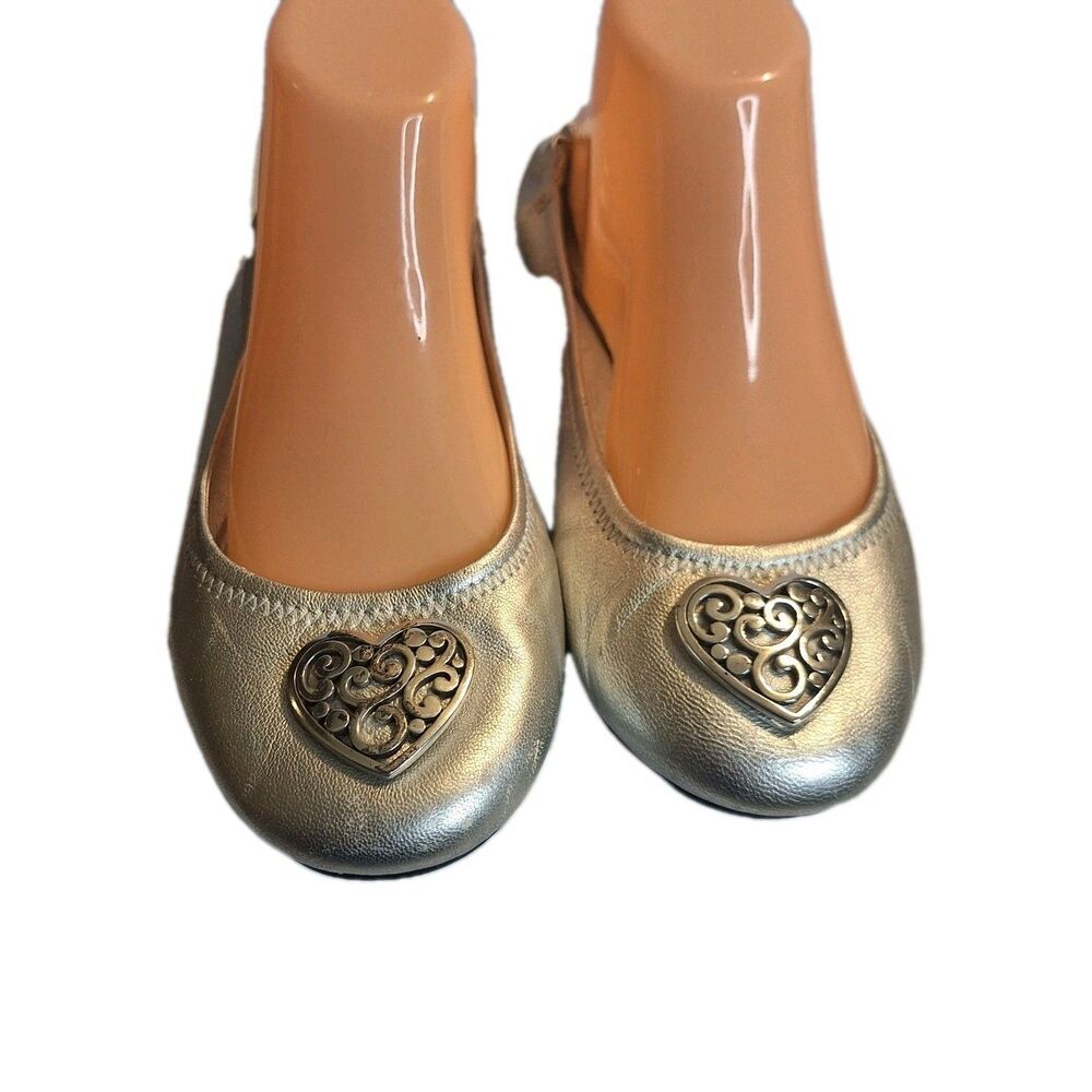 Brighton Heart Metallic Silver Ballet Flats Women's Shoes.  Size 9
